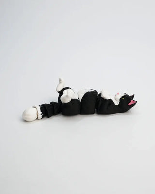 Black and White Tuxedo Cat On Back Articulated Fidget Toy