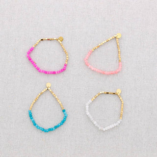 Elastic Steel Bracelet with Stones: Turquoise