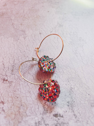 Small Glitter Shell Hoops (Model 93)