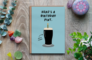 Happy birthday pint greetings card - 5 x 7 birthday card.