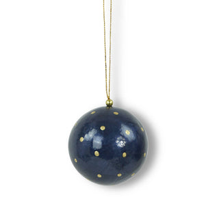 X-Mas Ball Cap Dots W.gold 6 cm: Airforce Blue