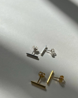 Lines and Current - Bar Earrings Silver