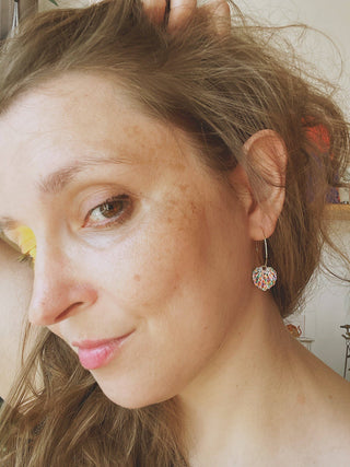 Small Glitter Shell Hoops (Model 93)