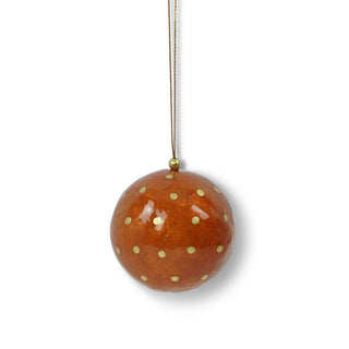X-Mas Ball Cap Dots W.gold 6 cm: Magenta