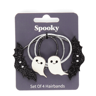 Glitter hair bands (set of 4) - Spooky