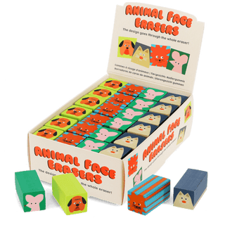 Animal face erasers