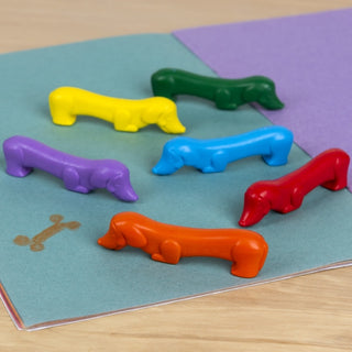 Dog shaped crayons (set of 6) - Sunny Sausage Dog