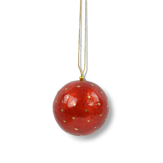 X-Mas Ball Cap Dots W.gold 6 cm: Magenta