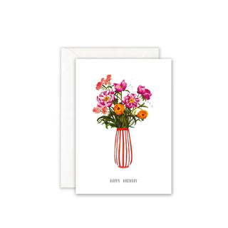 Leo La Douce Atelier Birthday Card · Happy Birthday- Pink Peonies