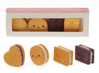 4 Biscuit Erasers - Shells Cafe | Shells Little Shop