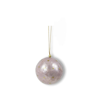 X-Mas Ball Cap Dots W.gold 6 cm: Magenta