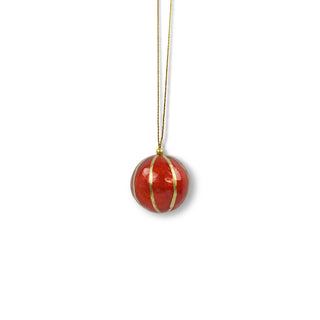X-Mas Ball Cap Stripe W.gold 3 cm: Arabic Red