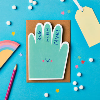 Big High Five Congratulations Card | Die-cut Greeting Card: Celo bags