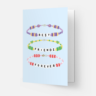 Best friends bracelets greeting card: Double folded