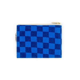 MARIE Purse Greek Blue & Navy Checkerboard Cotton Purse