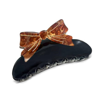 Black and Brown Bow Hair Clip: Default Title