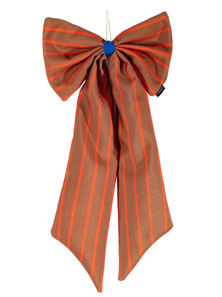 Cooopz Bow – Brown/Orange Narrow Striped | Orange Bow 25cm