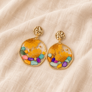 Whimsical Meadow Large Earrings: Gold