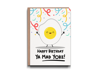 Mad Yoke  - 5 x 7 birthday card.