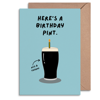 Happy birthday pint greetings card - 5 x 7 birthday card.