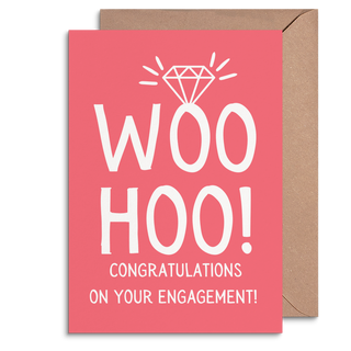 Woohoo Congratulations Card - 5 x 7 Engagement card.