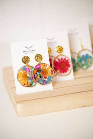 Whimsical Meadow Large Earrings: Gold