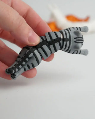 Articulated Gray Tabby Cat Fidget Toy