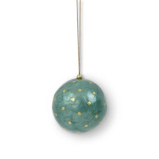 X-Mas Ball Cap Dots W.gold 6 cm: Airforce Blue