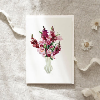 Leo La Douce Atelier Greeting Card · Pink Flower Bouquet