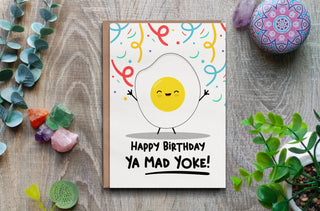 Mad Yoke  - 5 x 7 birthday card.
