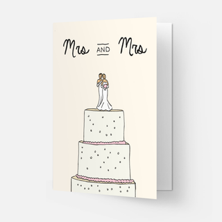 Wedding cake greeting card: Mr & Mrs / Double folded