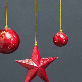 X-Mas Ball Cap Dots W.gold 3 cm: Evening Blue
