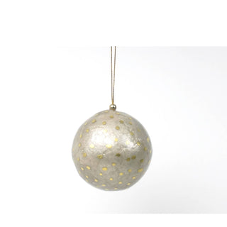 X-Mas Ball Cap Dots W.gold 6 cm: Celadon