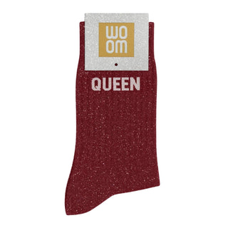 "Queen" Cherry Pop Message Glitter Socks
