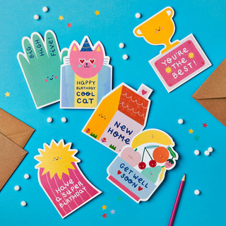Big High Five Congratulations Card | Die-cut Greeting Card: Celo bags
