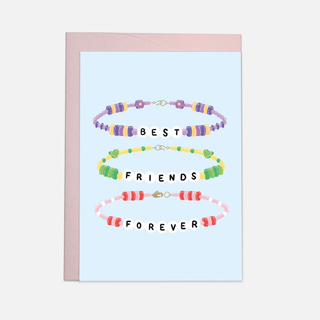 Best friends bracelets greeting card: Double folded