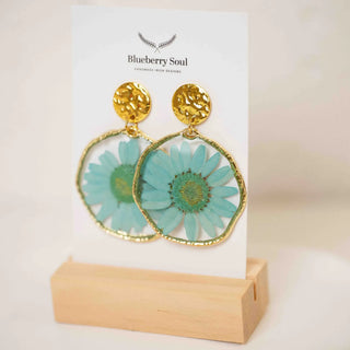 Tide and Fern Large Flower Earrings by Blueberry Soul
