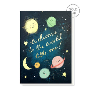 Welcome Little One New Baby Card | Gold Foil Luxury Card: Celo Bags