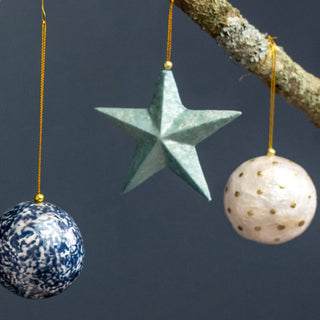 X-Mas Ball Cap Dots W.gold 6 cm: Celadon