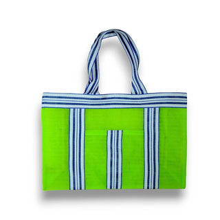 Large recycled nylon beach bag Anise Green