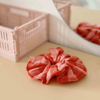 Scrunchie Pink / Red Gingham Check