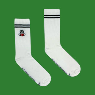 Claddagh Ring Socks White Embroidered Socks by Irish Socksciety