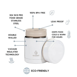 Ecoset Insulated Food Pot - Snow