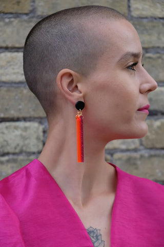A little Idea Earrings - Isabella Rossellini Neon Orange