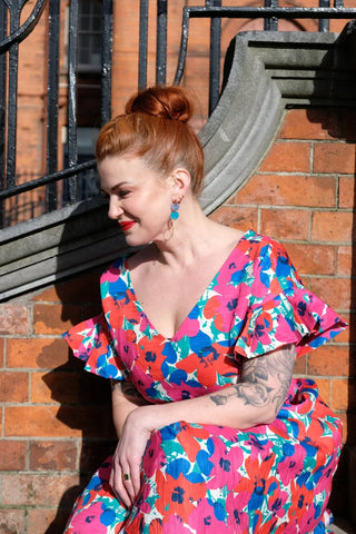 A Little Idea - Cate Blanchett collection Earrings - Teal & Marble Aqua