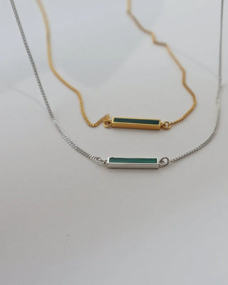 Lines & Current 'GREEN ALCHEMY' BAR NECKLACE'