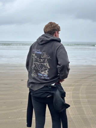 Shells Cafe Hoodie Faded Black