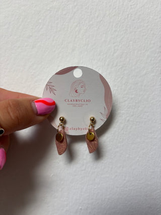 ClayByClio Rose Gold Shimmer Dangle Earrings