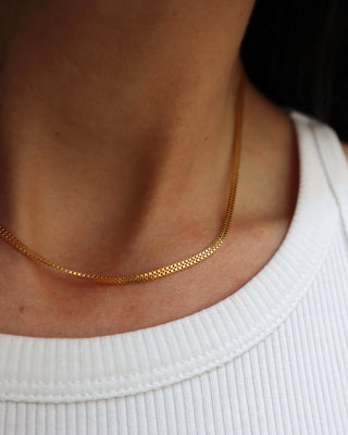 Lines & Current Double Box Choker Chain - Gold plated