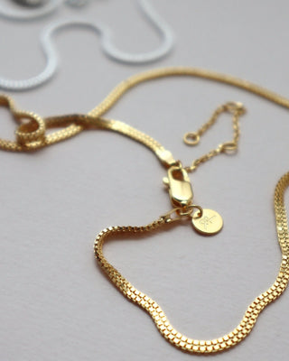 Lines & Current Double Box Choker Chain - Gold plated
